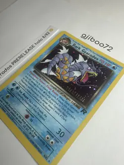 Pokemon Dark Gyarados 8/82 WotC Team Rocket Prerelease Holo Rare Promo NM - Image 3