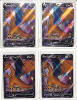 (4) Lot 2020 Pokemon SWSH Champions Patch Charizard V Black Star Promo #SWSH050 - Image 1