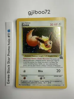 Pokemon - Eevee Black Star Promo 11 Holo - Rare - 1999-2000 WoTC - Image 1