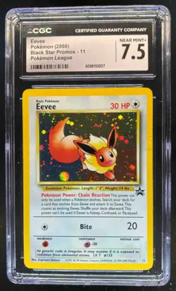 1999 Pokemon Wizards Black Star Promos Eevee #11 CGC 7.5 - Image 1