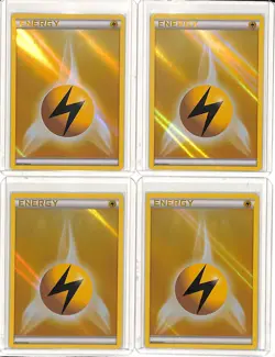 (4) Lot 2019 Pokemon Sun & Moon Hidden Fates Lightning Energy Reverse Foil - Image 1