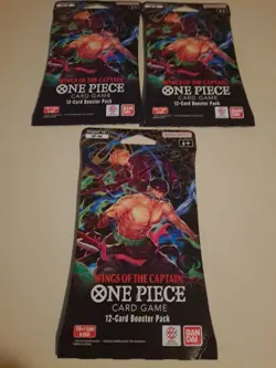 One Piece OP-06 Wings Of The Captain - Sleeved Booster Packs Lot Of 3 - Image 1