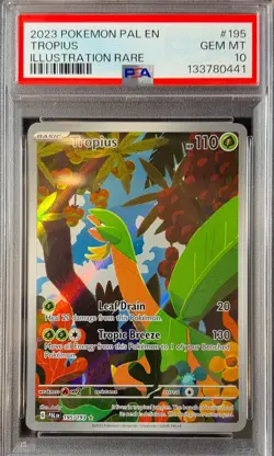 PSA 10 Tropius 195/193 Illustration Rare Paldea Evolved SV02 Pokemon Card - Image 1