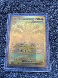 Pokemon TCG Mega Lucario EX Gold Mega Evolutions Card 188/132 Secret Rare - Image 1