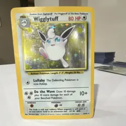 Pokemon Wigglytuff Jungle Holo Rare 16/64 80 HP Card 1999 error missing symbol - Image 1