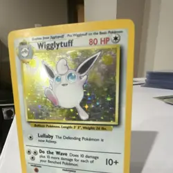 Pokemon Wigglytuff Jungle Holo Rare 16/64 80 HP Card 1999 error missing symbol - Image 2