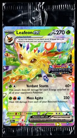Pokemon Leafeon ex 006/131 Prismatic Evolutions Surprise Box Sealed Promo Card - Image 1