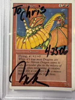 MTG Melissa Benson Signed Shivan Dragon Revised PSA 5 EX Card PSA 9 Auto - Image 4