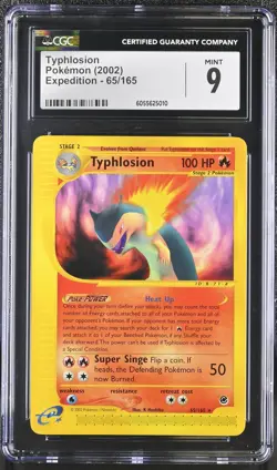 CGC 9 MINT Typhlosion 2002 Expedition 65/165 Pokemon Card - Image 1