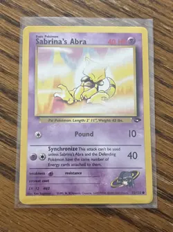 Pokemon TCG Gym Challenge Sabrina's Abra 93/132 LP Card - Image 1
