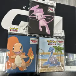 Ultra Pro Pokemon TCG 4-pocket 80 Card Binder Mew Lapras Charmander Set - Image 1