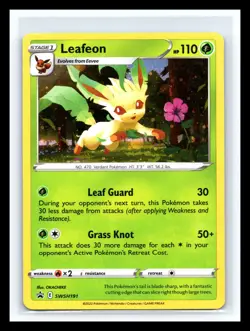 💥 Leafeon - SWSH191 - Pokemon Sword & Shield Promo Ultra Rare Holo Card 2022 - Image 1