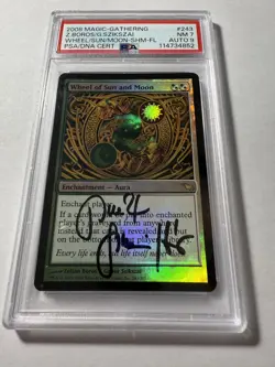 MTG Wheel of Sun and Moon Autographed Foil Shadowmoor PSA 7 NM Card PSA 9 Auto - Image 1