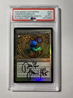 MTG Wheel of Sun and Moon Autographed Foil Shadowmoor PSA 7 NM Card PSA 9 Auto - Image 2