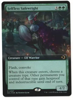 MTG Selfless Safewright #0367 Extended Art FOIL Lorwyn Eclipsed Rare NM IN HAND - Image 1