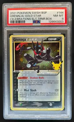2021 Pokemon Sword & Shield Black Star Promos Greninja #SWSH144 PSA 8 - Image 1