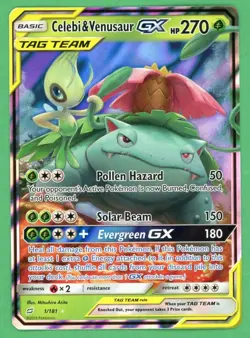 Celebi & Venusaur Gx Pokemon Team up Ultra Rare 1/81 - Image 1