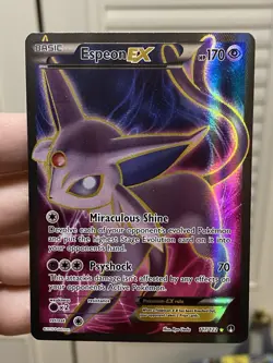 Pokemon TCG Espeon EX Full Art 117/122 Breakpoint Holo 2016 LP - Image 1