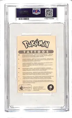 2000 Merlin Pokemon Tattoos Blastoise Gengar Weepinbell #6 PSA 8 NM-MT - Image 2