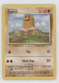 Diglett 1999-2000 Printing Pokemon Base Set #47 1999 - Image 1