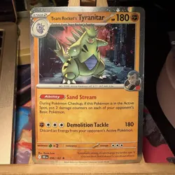 Team Rocket's Tyranitar 096/182 SWIRL Destined Rivals Promo Pokemon TCG MINT - Image 1