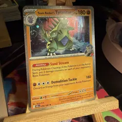 Team Rocket's Tyranitar 096/182 SWIRL Destined Rivals Promo Pokemon TCG MINT - Image 2
