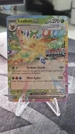 Pokemon Leafeon ex - Prismatic Evolutions Stamp 006/131 promo - print line error - Image 1