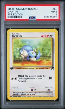 2000 POKEMON ROCKET 1ST ED #53 DRATINI PSA 9 - Image 1