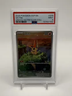2025 POKEMON SVP EN-SV BLACK STAR PROMO #208 VICTINI PSA 9 - Image 1