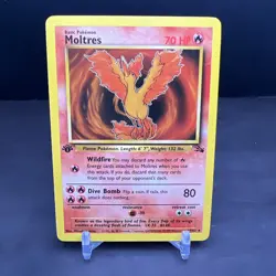 Pokemon 1st Edition Fossil Non Holo Moltres 27/62 NS1 - Image 1