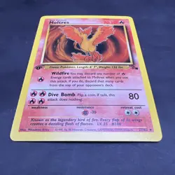 Pokemon 1st Edition Fossil Non Holo Moltres 27/62 NS1 - Image 3