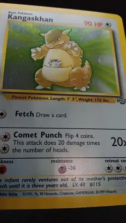 Pokemon TCG Holo Kangaskhan 5 /64 Jungle Set Unlimited LP/NM ( Original Owner) - Image 2