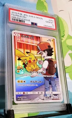 PSA Gem Mint 10 Pikachu (JP) Pokemon 054/049 sm11b Dream League - Image 1