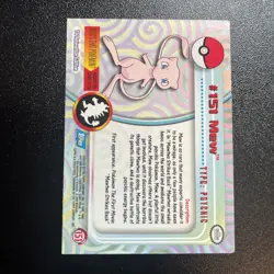 Pokemon Topps 2000 TV Animation Edition MEW #151 non-holo - Image 3