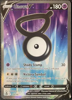 Unown V (Full Art) 176/195 Swsh12: Sword & Shield - Silver Tempest Holo Pokemon - Image 1