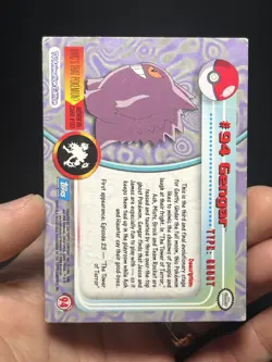 2000 Topps Pokemon TV Animation Edition Series 2 Foil #94 Gengar hp/dmg - Image 3