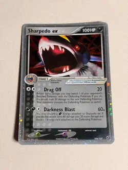Pokemon TCG Sharpedo EX 104/107 Ultra Rare Holo Pokemon - Read Description - Image 1