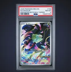 2025 Pokemon Mega Evolution Bulbasaur Enhanced Box Topper Promo Psa 8 - Image 1
