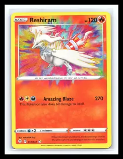💥 Reshiram 017/072 Amazing Rare Pokemon Shining Fates Holo - Image 1