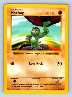 Pokemon Machop Shadowless Base Set 52/102 - Image 1