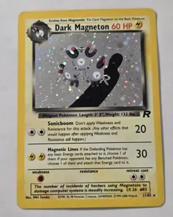 Pokemon TCG Dark Magneton 11/82 Team Rocket Holo Rare LP - Image 1