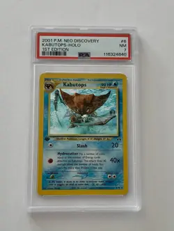 Pokemon Kabutops 1st Edition Neo Discovery (2001) #6 - PSA 7NM 🌀 SWIRL!! 🌀 - Image 1
