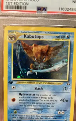 Pokemon Kabutops 1st Edition Neo Discovery (2001) #6 - PSA 7NM 🌀 SWIRL!! 🌀 - Image 3