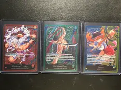 One Piece Card Game Leader Cards Lot - Luffy Nami Zoro Holo Foil NM - Image 1