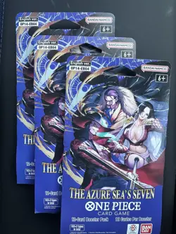 3x One Piece TCG The Azure Sea's Seven Factory Sealed Sleeved Booster OP-14 - Image 1