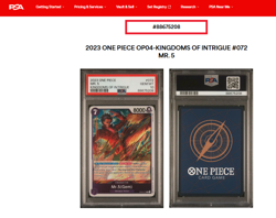 One Piece Kingdoms Of Intrigue Holo OP-04 #072 Mr. 5 PSA 10 Gem Mint POP 10 - Image 3
