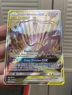 Pokemon TCG Espeon & Deoxys GX SM240 Black Star Promo Holo Card - Image 2