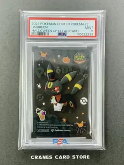 PSA 9 Pokemon Cafe Umbreon Halloween Transparent Clear Card Promo Japanese - Image 1