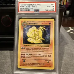1999 NINETALES #12 Shadowless Holo PSA 4 Pokemon Card Game - Image 1