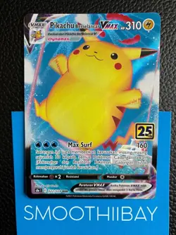 Surfing Pikachu VMax 022/028 S8a RRR 25th Anniversary Pokemon Card Indonesia - Image 1